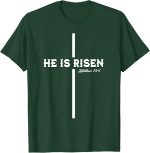 He is Risen Cross Jesus Happy Easter Christian Men Women Kid T-Shirt - T-Shirt | Forest