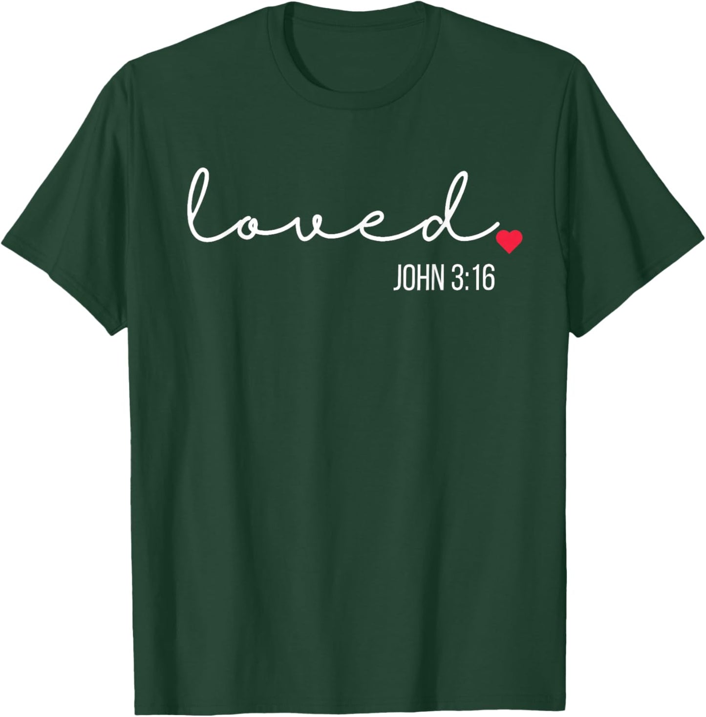 Love John 3:16 Valentine Coquette Bow Christian Women Girl T-Shirt - T-Shirt | Forest
