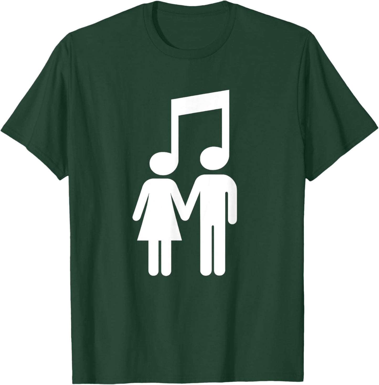 Music Note Stick Love Figure Concert Couple T-Shirt - T-Shirt | Forest