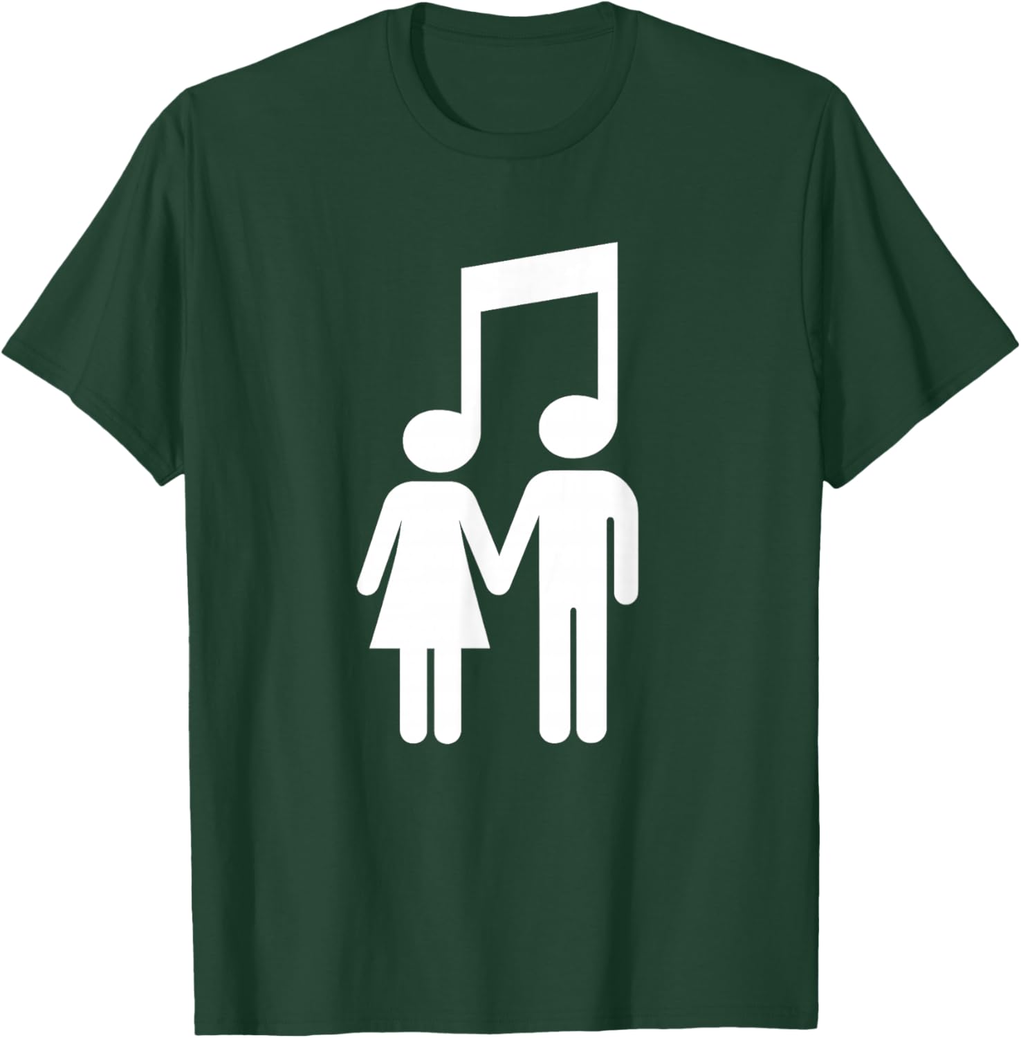 Music Note Stick Love Figure Concert Couple T-Shirt - T-Shirt | Forest