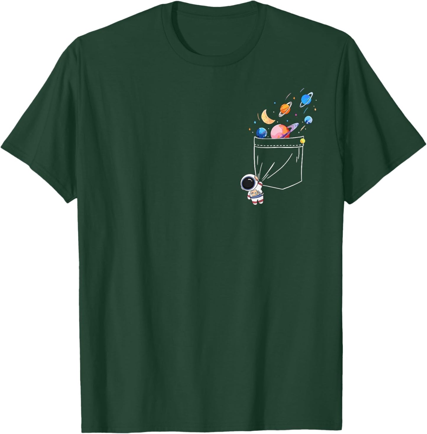 Cool Astronaut Planets Graphic Space Science Boys Girls Kids T-Shirt - T-Shirt | Forest