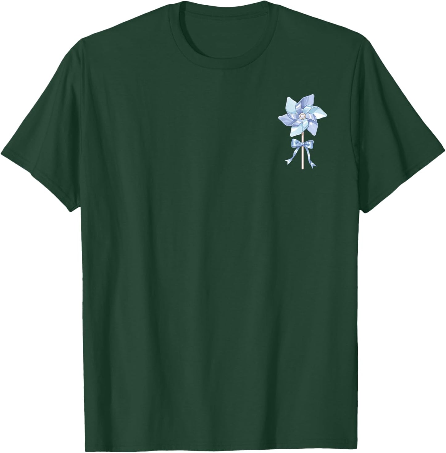 Blue Pinwheel Pocket Child Abuse Awareness Prevention Month T-Shirt - T-Shirt | Forest