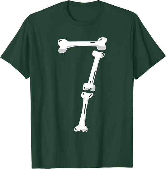 Skeleton Bone Number 7 Creepy Number 67 Six Seven Funny Meme T-Shirt - T-Shirt | Forest