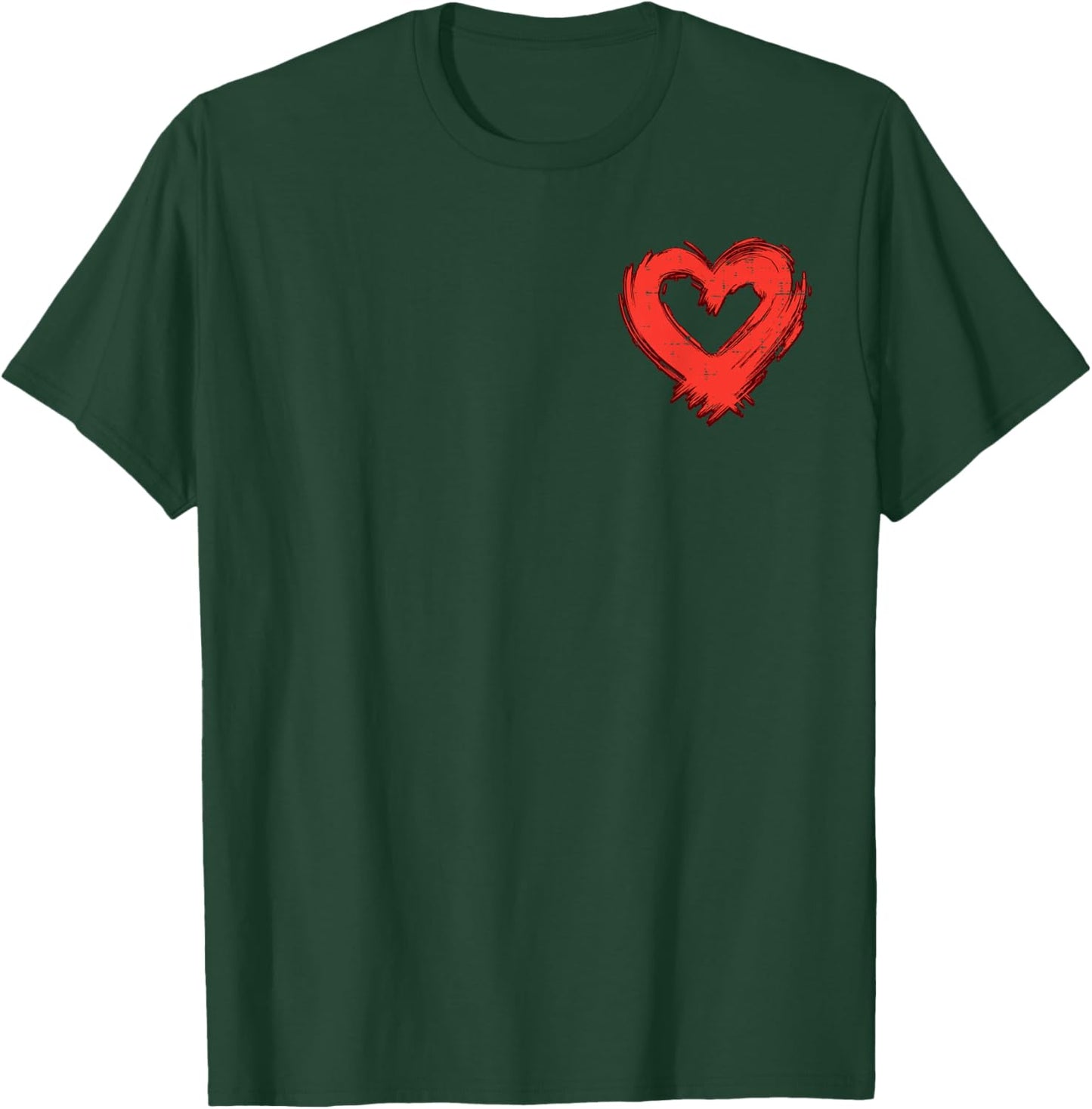 Valentines Day Heart Pocket Love Minimalist Men Women Kids T-Shirt - T-Shirt | Forest
