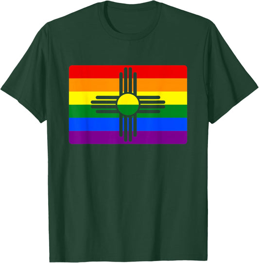 Gay New Mexico Pride Flag LGBTQ NM T-Shirt - T-Shirt | Forest