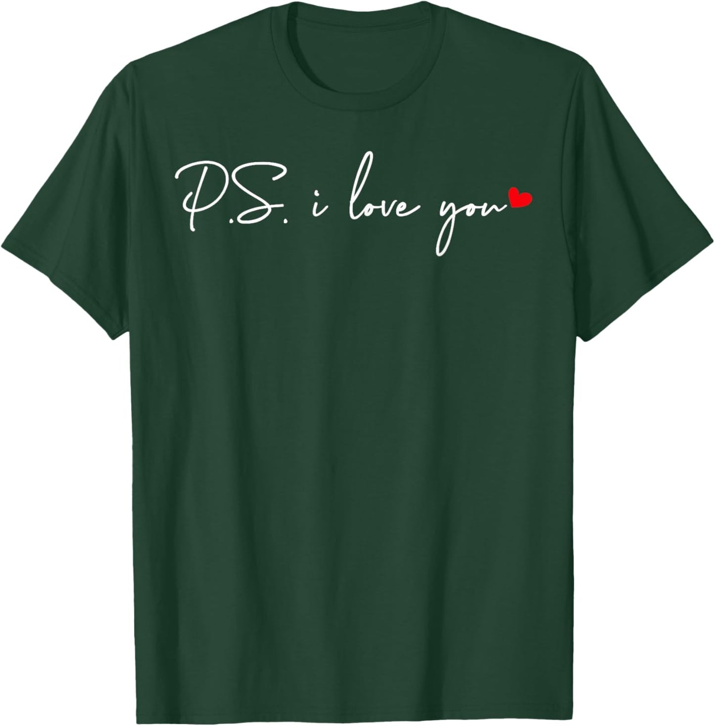 PS I Love You Day Valentine's Day Purple Heart Women Men Kid T-Shirt - T-Shirt | Forest