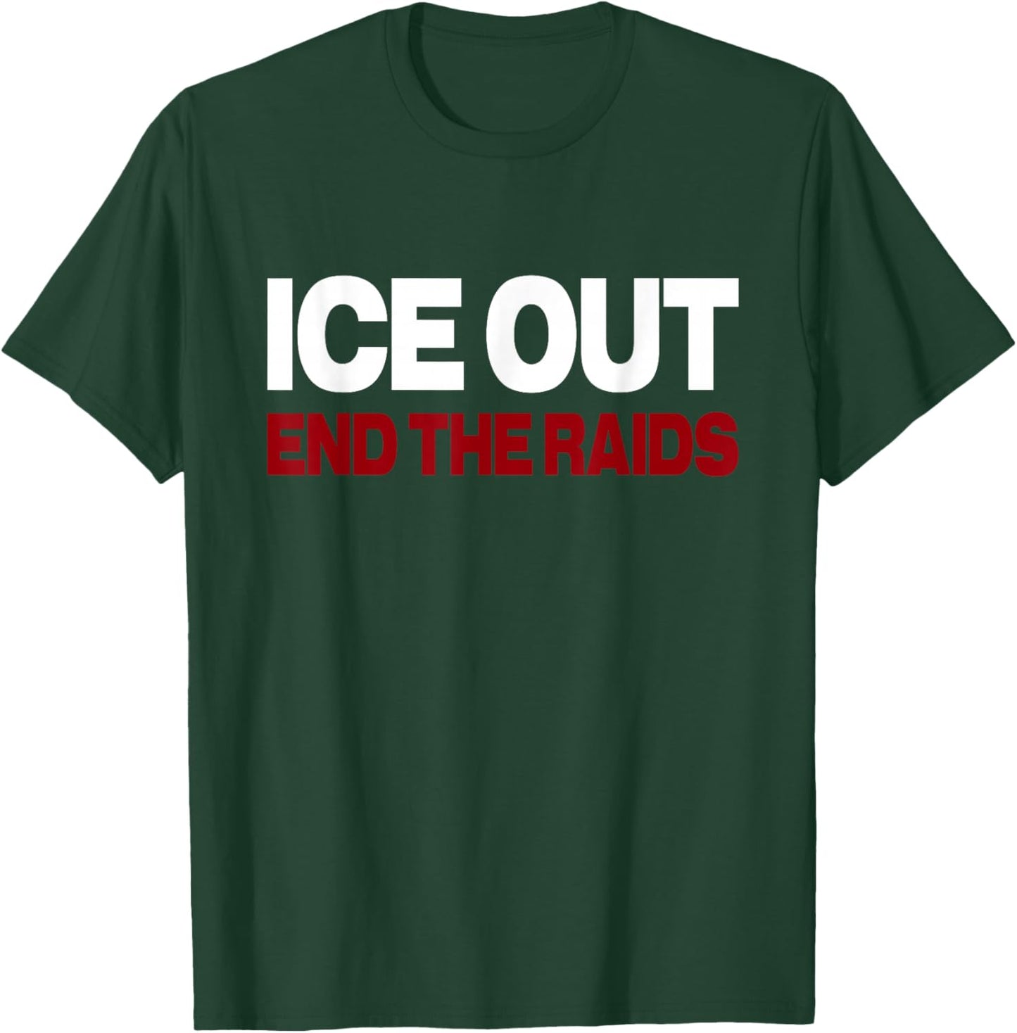 Vintage ICE Out End The Raids US Flag Distressed Men Women T-Shirt - T-Shirt | Forest