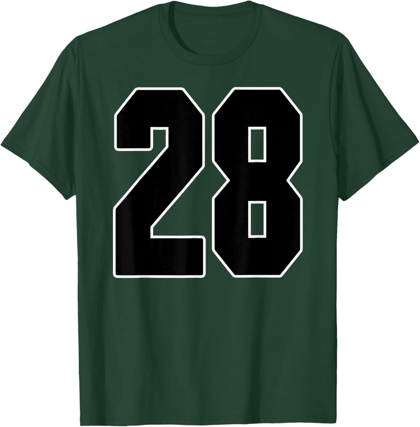 Big #28 Jersey Number 28 Uniform Biggest Fan Favorite Player T-Shirt - T-Shirt | Forest
