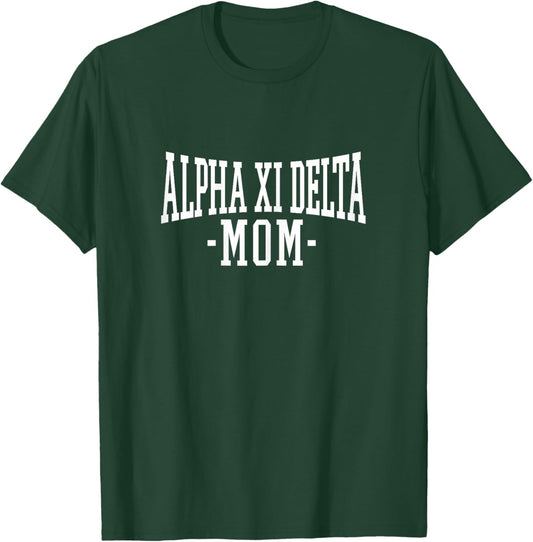 Licensed Alpha Xi Delta Under Arch Mom - White T-Shirt - T-Shirt | Forest