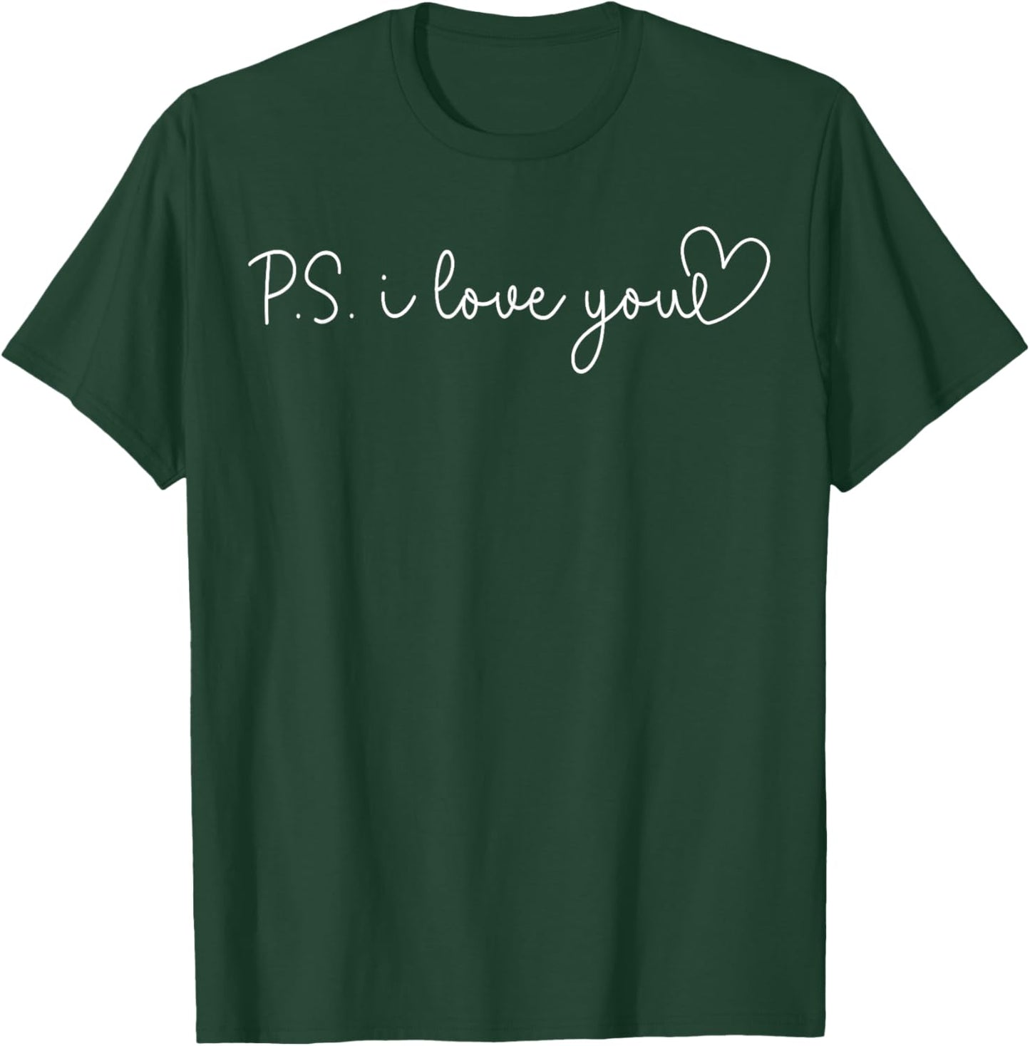 PS I Love You Day Valentine's Day Purple Heart Women Men Kid T-Shirt - T-Shirt | Forest