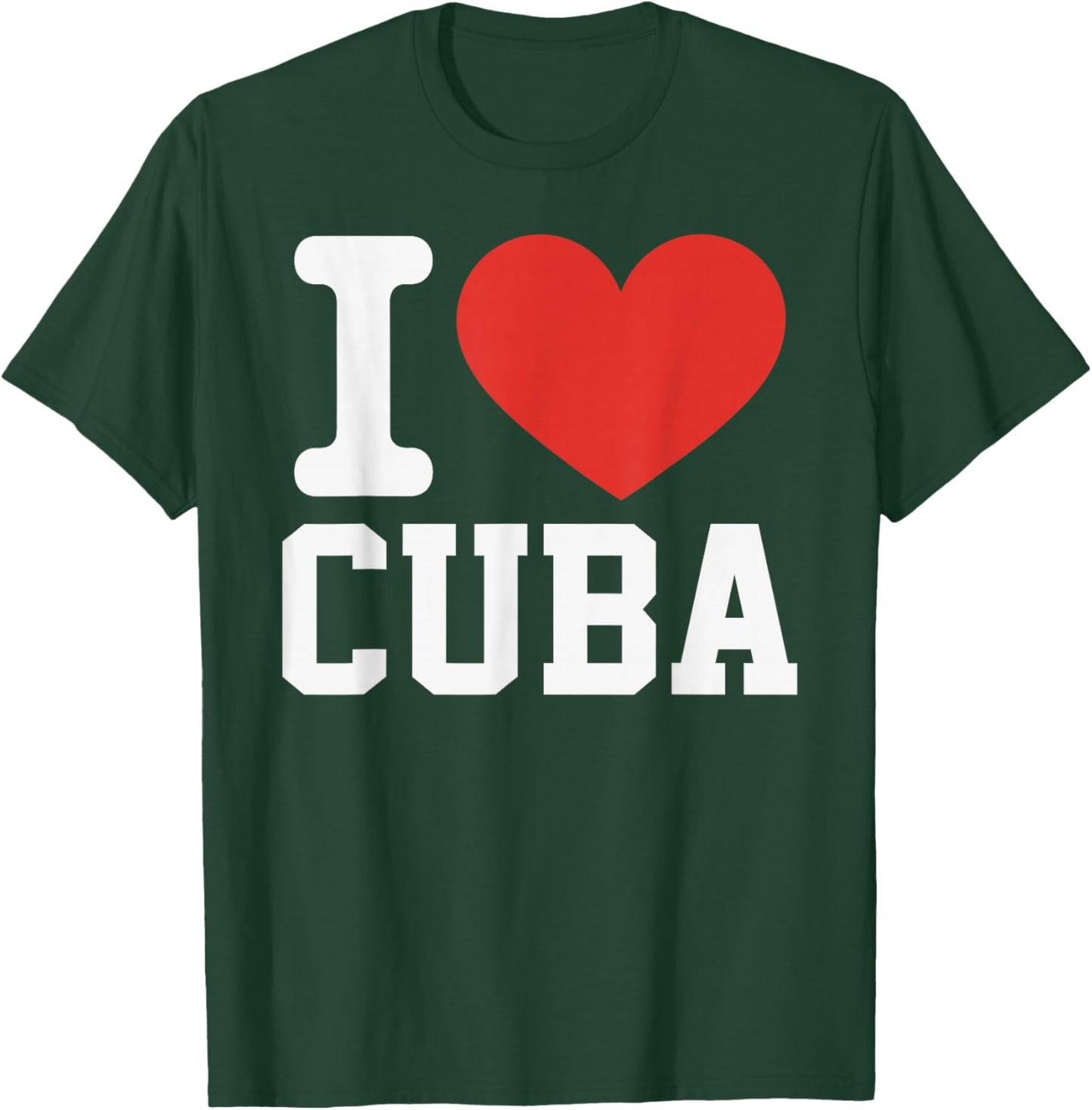I Love Cuba Heart Souvenir Lovers Pride Travel T-Shirt - T-Shirt | Forest