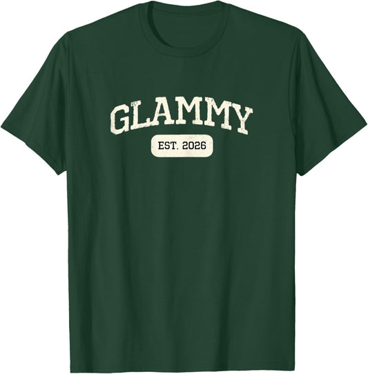 New Glammy Est 2026 1st First Time Pregnancy Announcement T-Shirt - T-Shirt | Forest