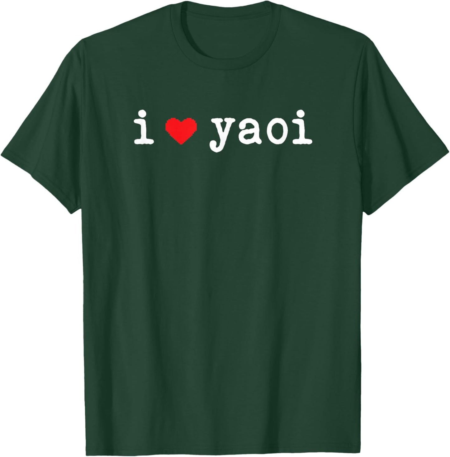 I Love Yaoi Funny Love Red Heart Minimalist T-Shirt - T-Shirt | Forest