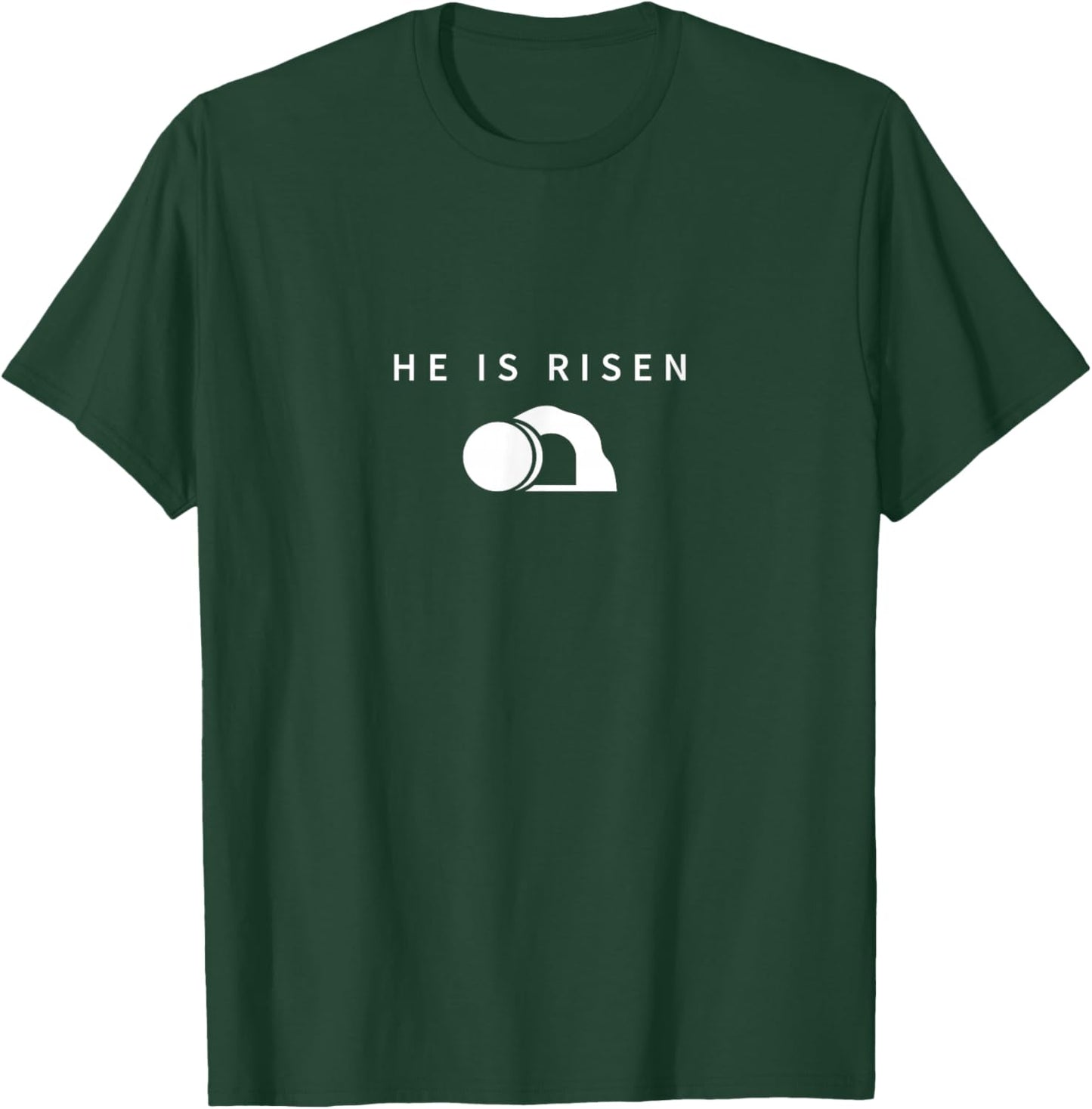 Minimalism Religious Christian Easter Jesus He is Risen T-Shirt - T-Shirt | Forest