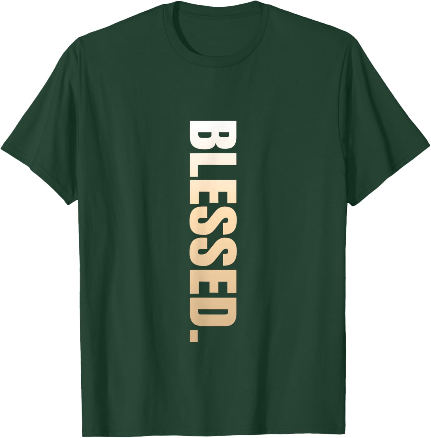 Tan Blessed Vertical Tan Color Graphic T-Shirt - T-Shirt | Forest