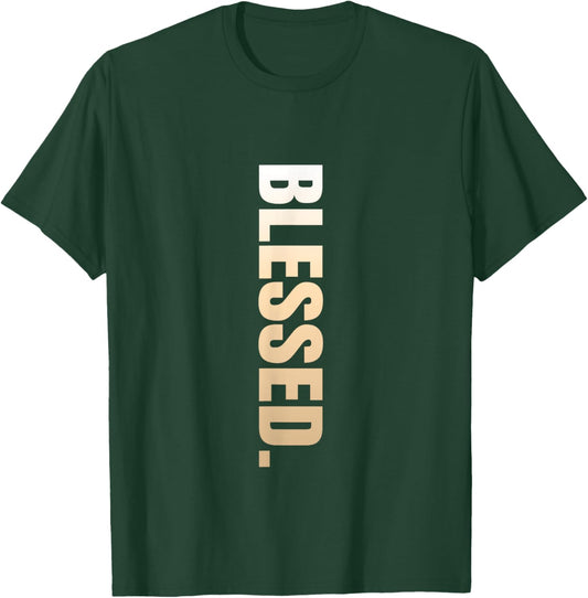 Tan Blessed Vertical Tan Color Graphic T-Shirt - T-Shirt | Forest