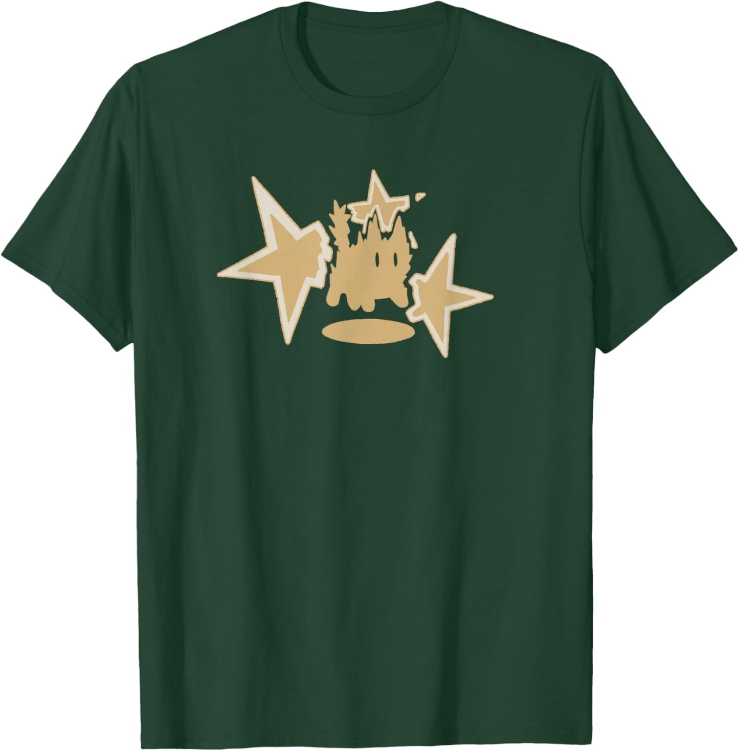90s Y2K Scary Tomcat Cat is Scared Under Big Stary T-Shirt - T-Shirt | Forest