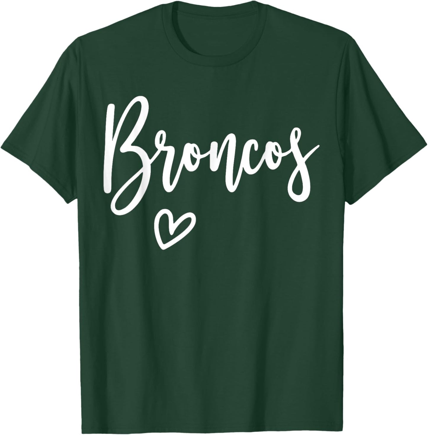 Vintage Broncos Last Name Heart Gift Women Kids T-Shirt - T-Shirt | Forest