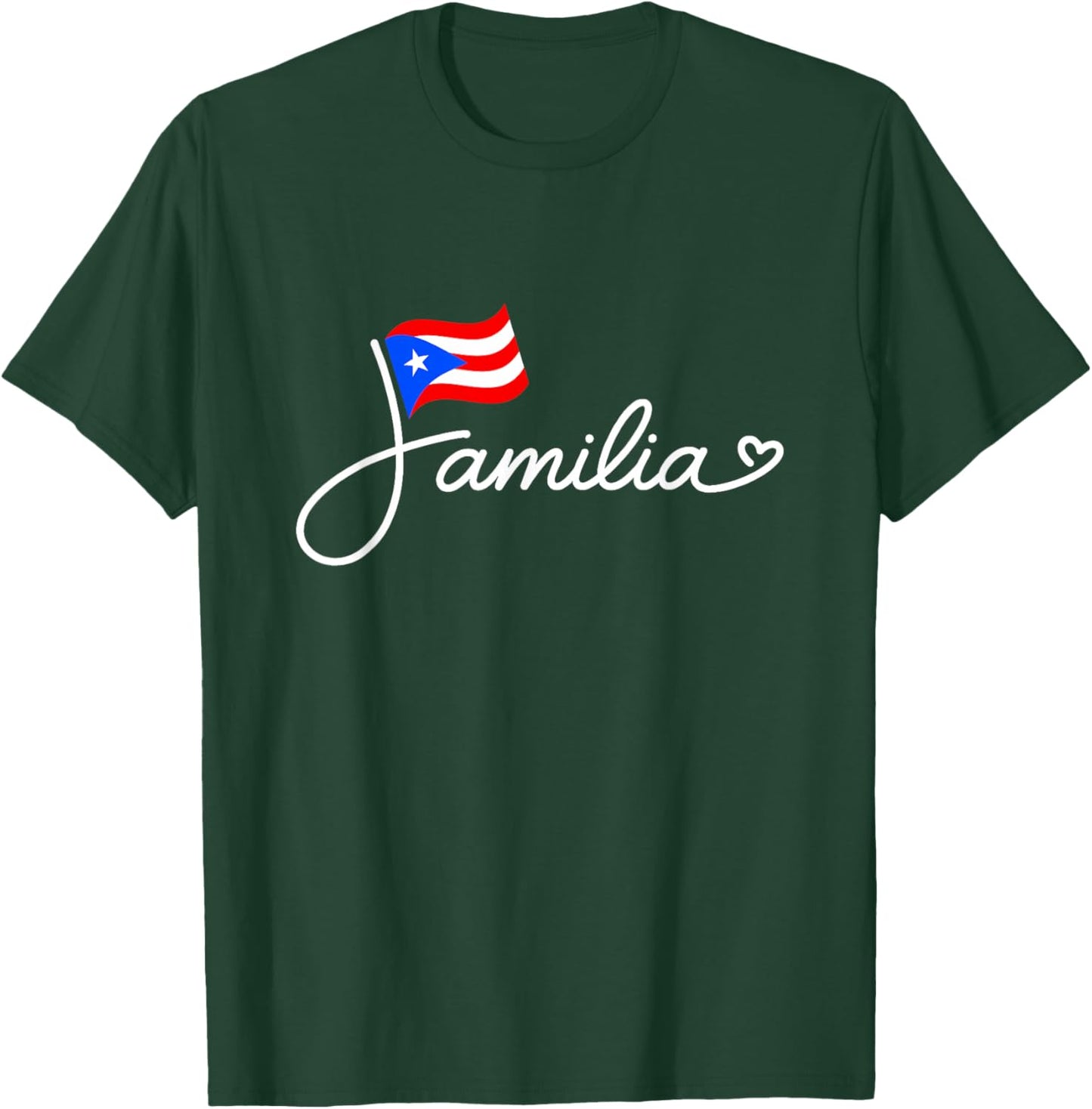 Puerto Rico Familia - Puerto Rican Flag Family Word Art T-Shirt - T-Shirt | Forest