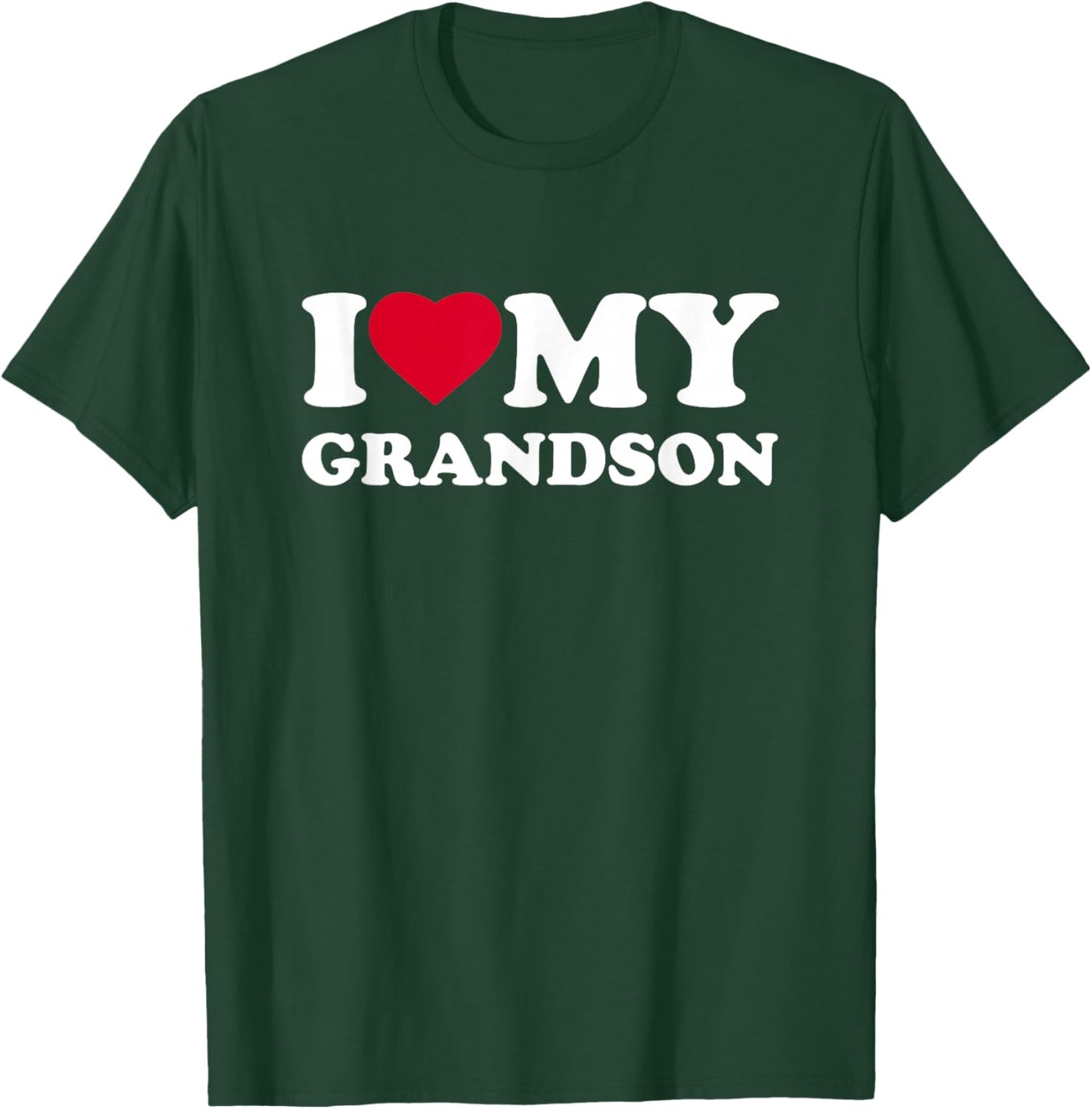 I Love My Grandson Heart Funny Family T-Shirt - T-Shirt | Forest
