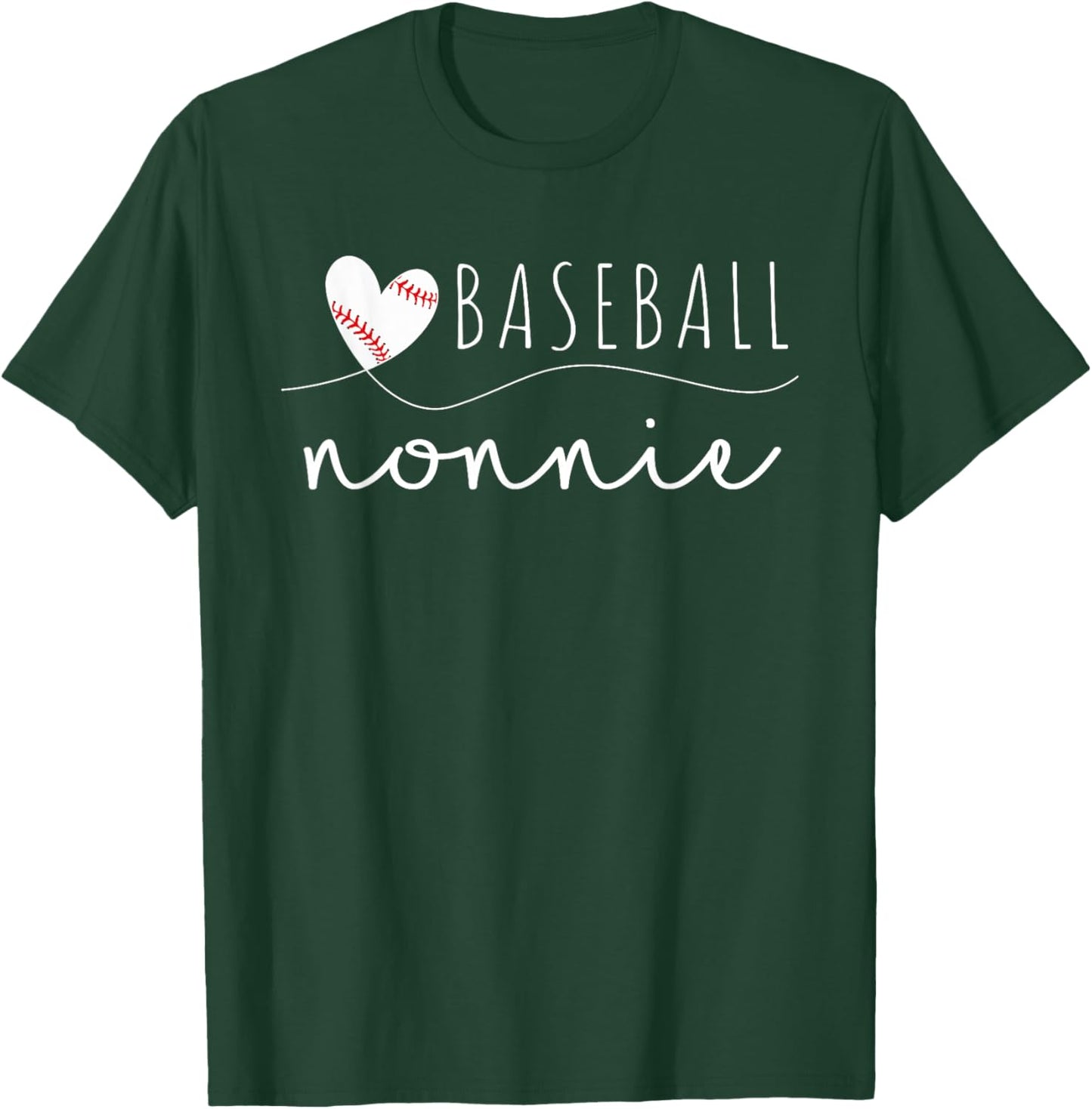 Baseball Nonnie Baseball Heart Family Matching T-Shirt - T-Shirt | Forest