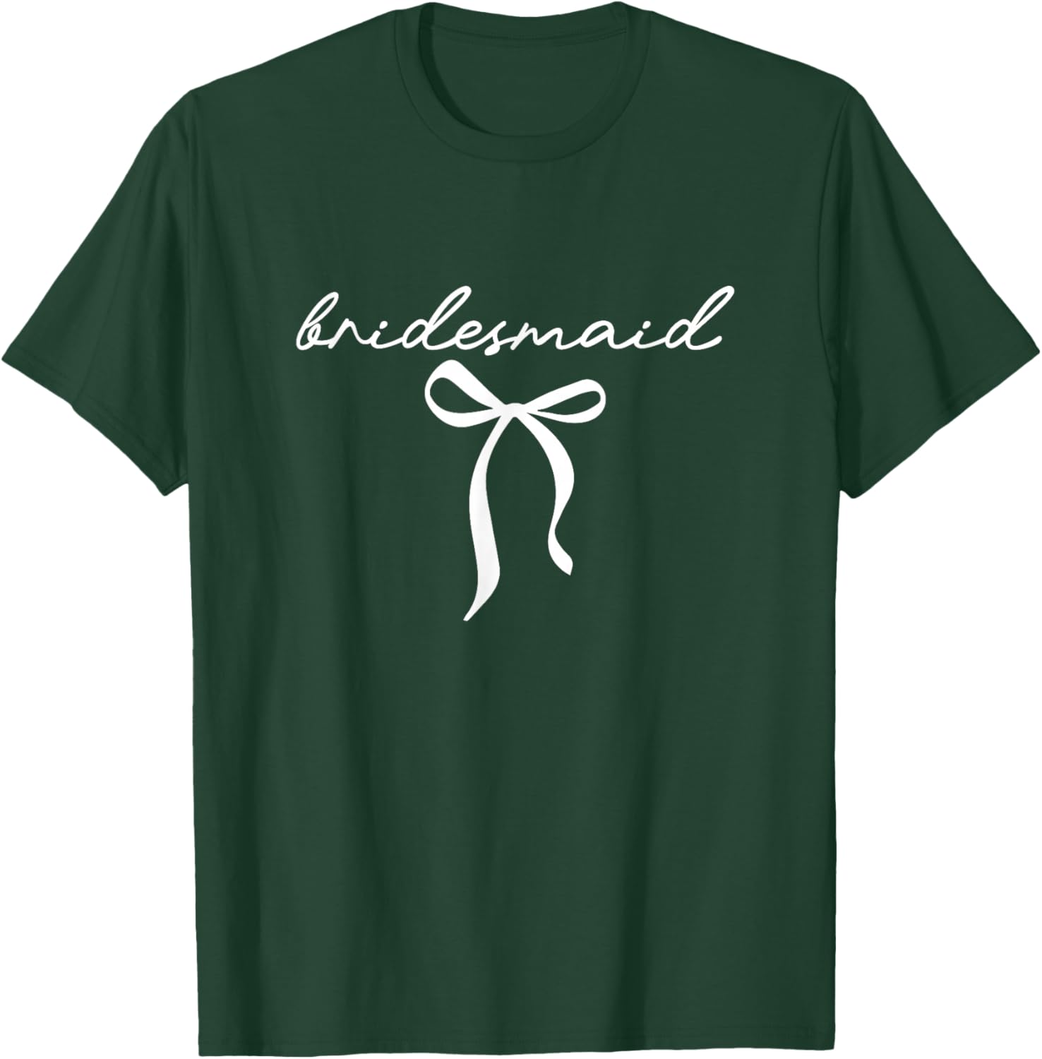 Bridesmaid Bride 2026 Matching Bridal Party Coquette Bow T-Shirt - T-Shirt | Forest
