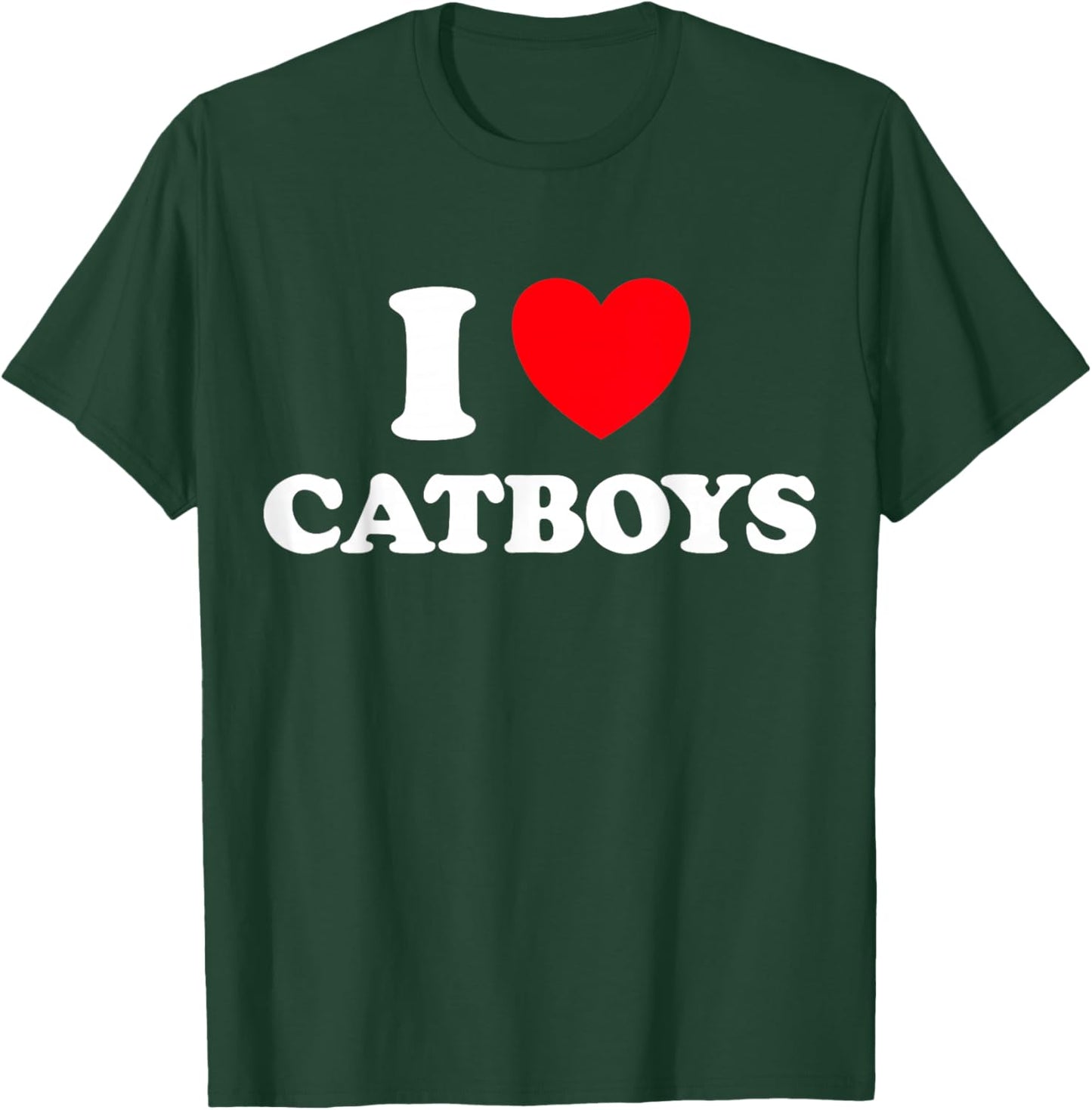 Cat Boy Heart Funny Cute Costume Furry Catboy Joke Meme Fan T-Shirt - T-Shirt | Forest