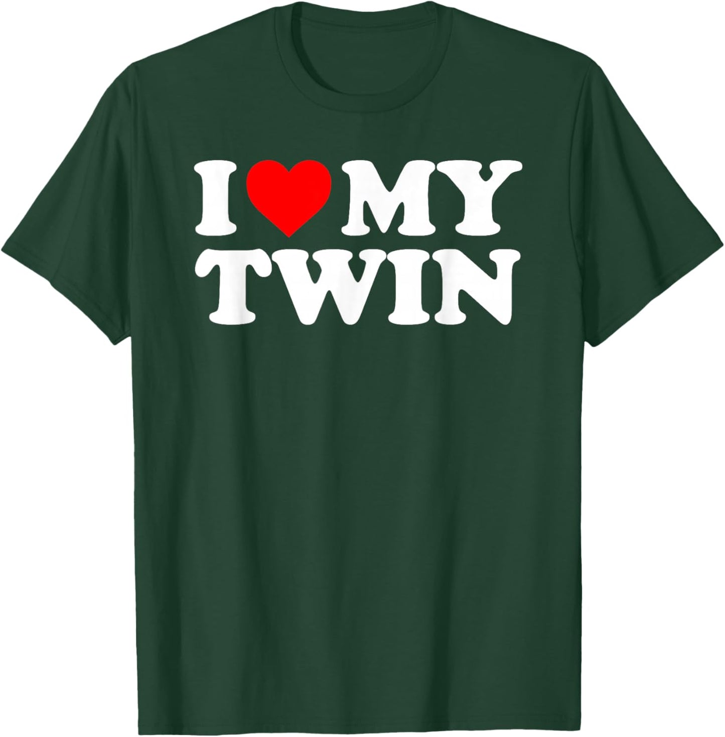 I Love My Twin - Red Heart T-Shirt - T-Shirt | Forest
