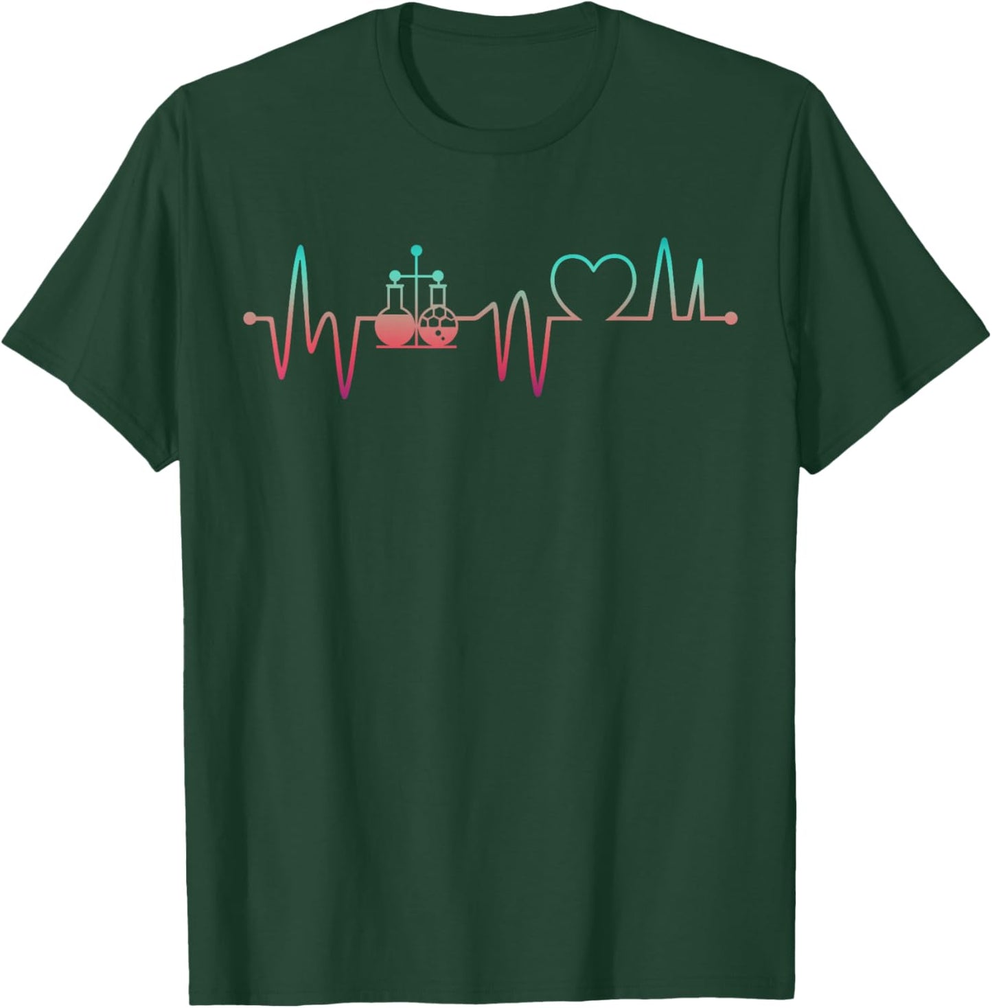 Chemistry Nerd Heartbeat Science Geek Lover Teacher Chemist T-Shirt - T-Shirt | Forest