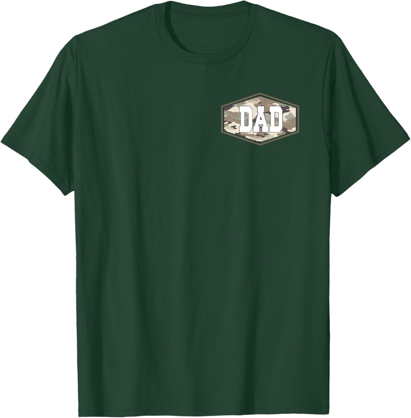 Old School Camo Dad Camouflage Dad Fathers Day 2 Sided T-Shirt - T-Shirt | Forest