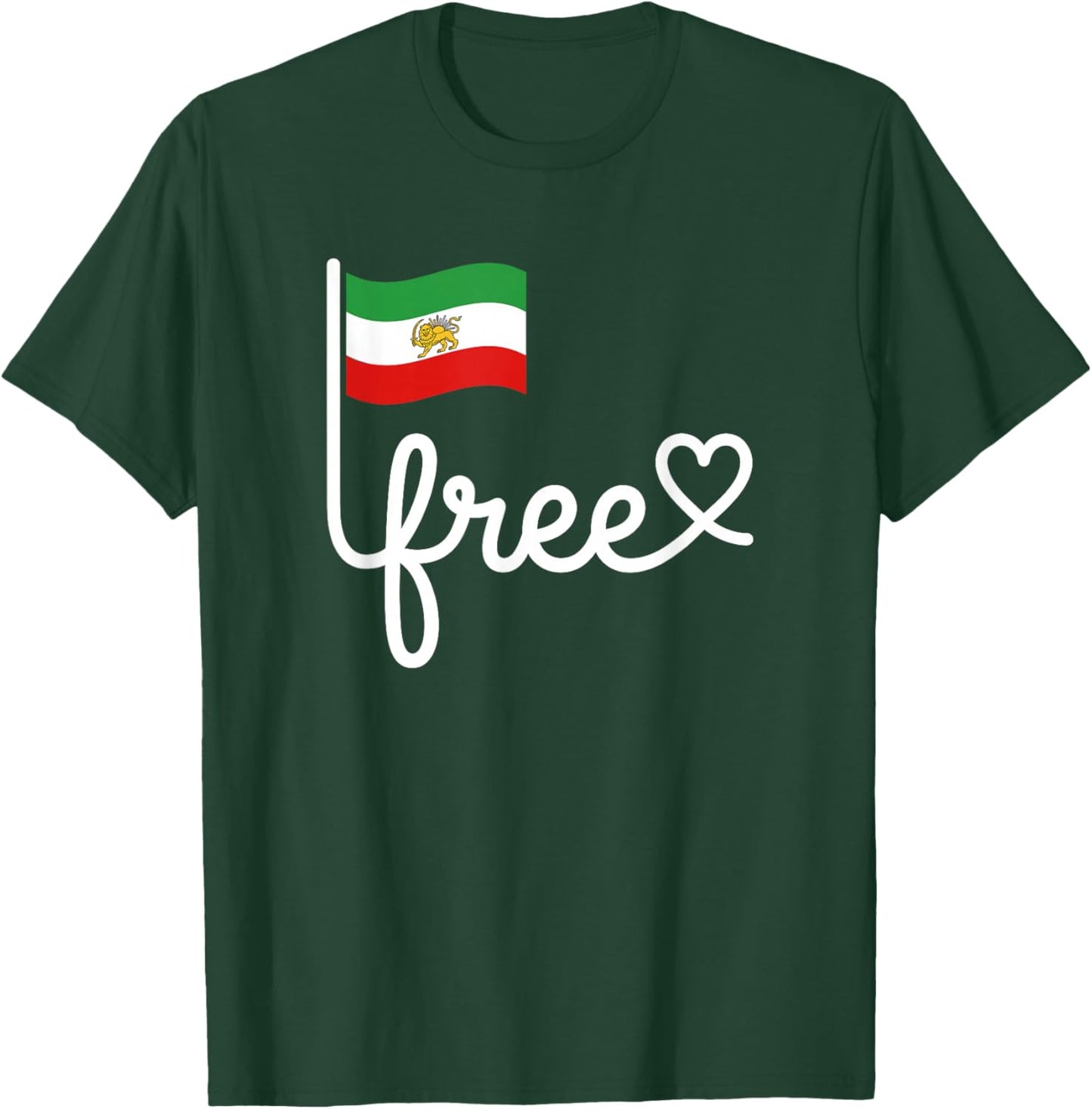 Free Iran T Iranian Flag Lion T-Shirt - T-Shirt | Forest
