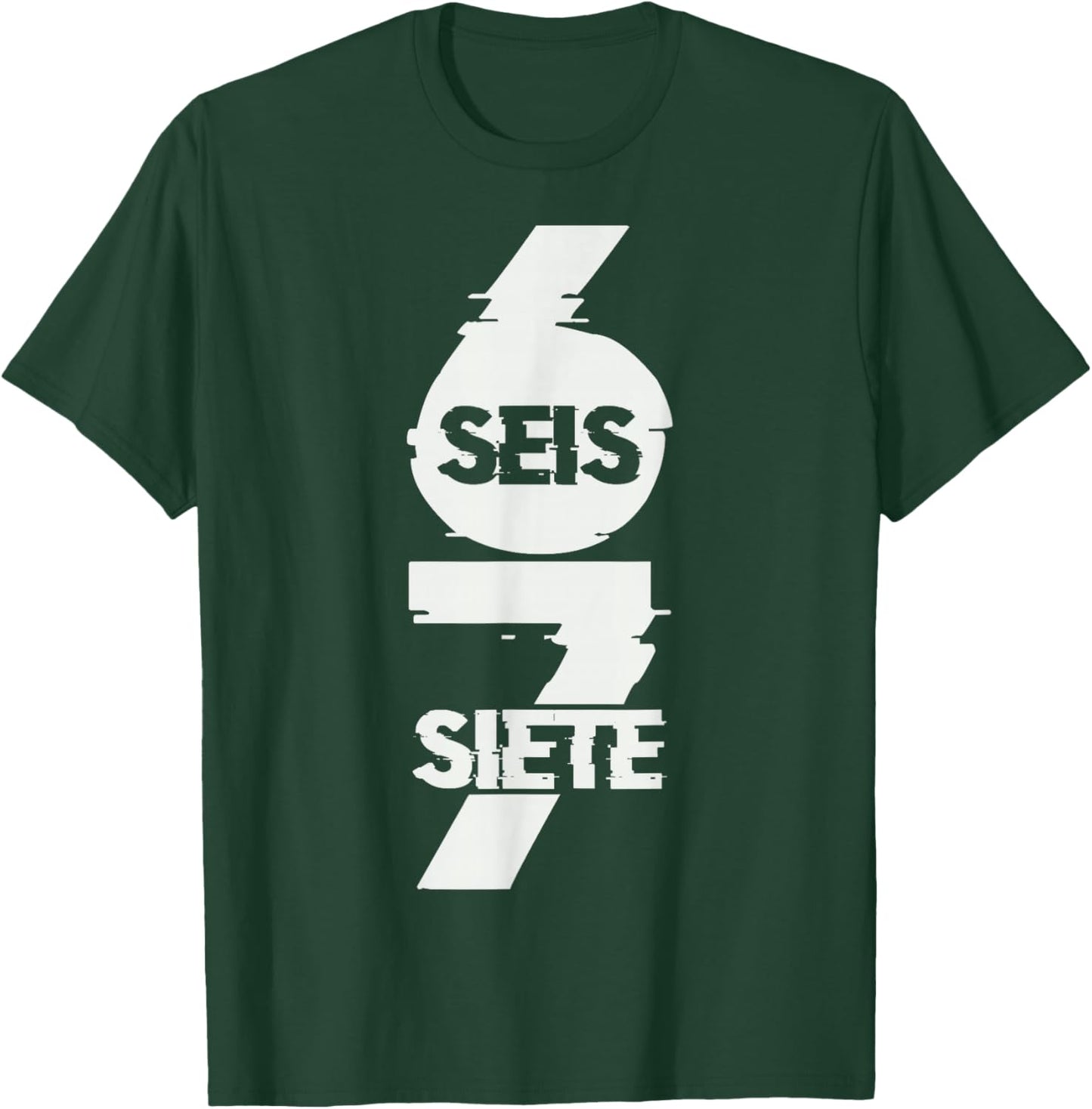 Fun Six Seven in Spanish SEIS Siete 67 Brainrot Meme T-Shirt - T-Shirt | Forest