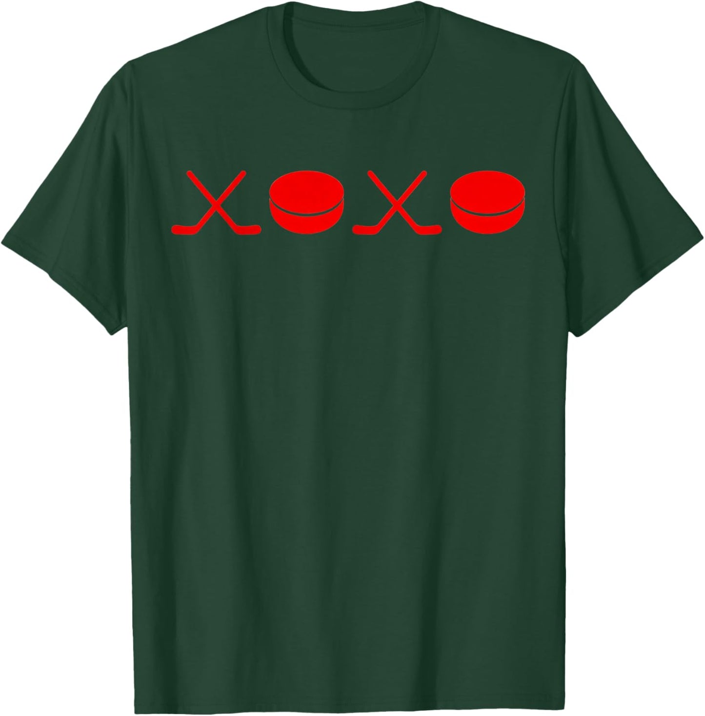 XOXO Hockey Valentine T-Shirt - T-Shirt | Forest