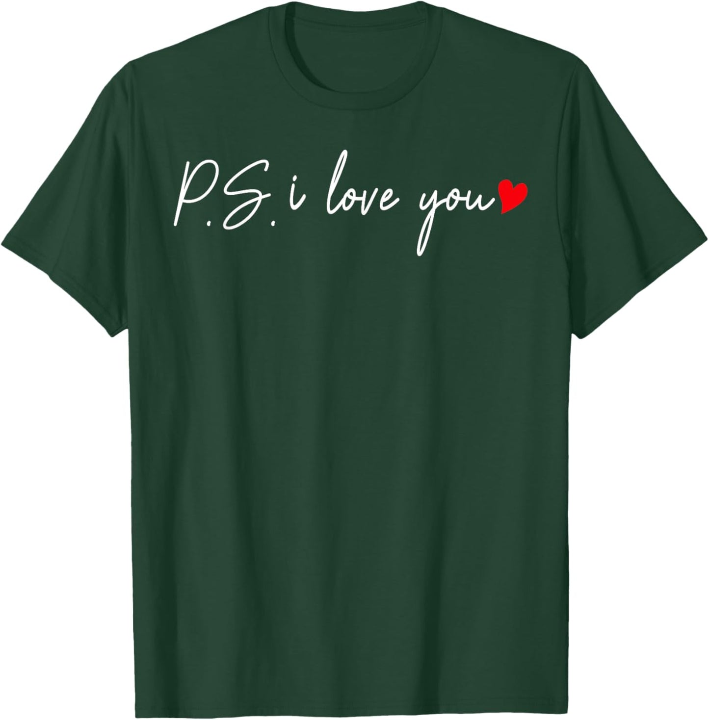 PS I Love You Day Valentine's Day Purple Heart Women Men Kid T-Shirt - T-Shirt | Forest