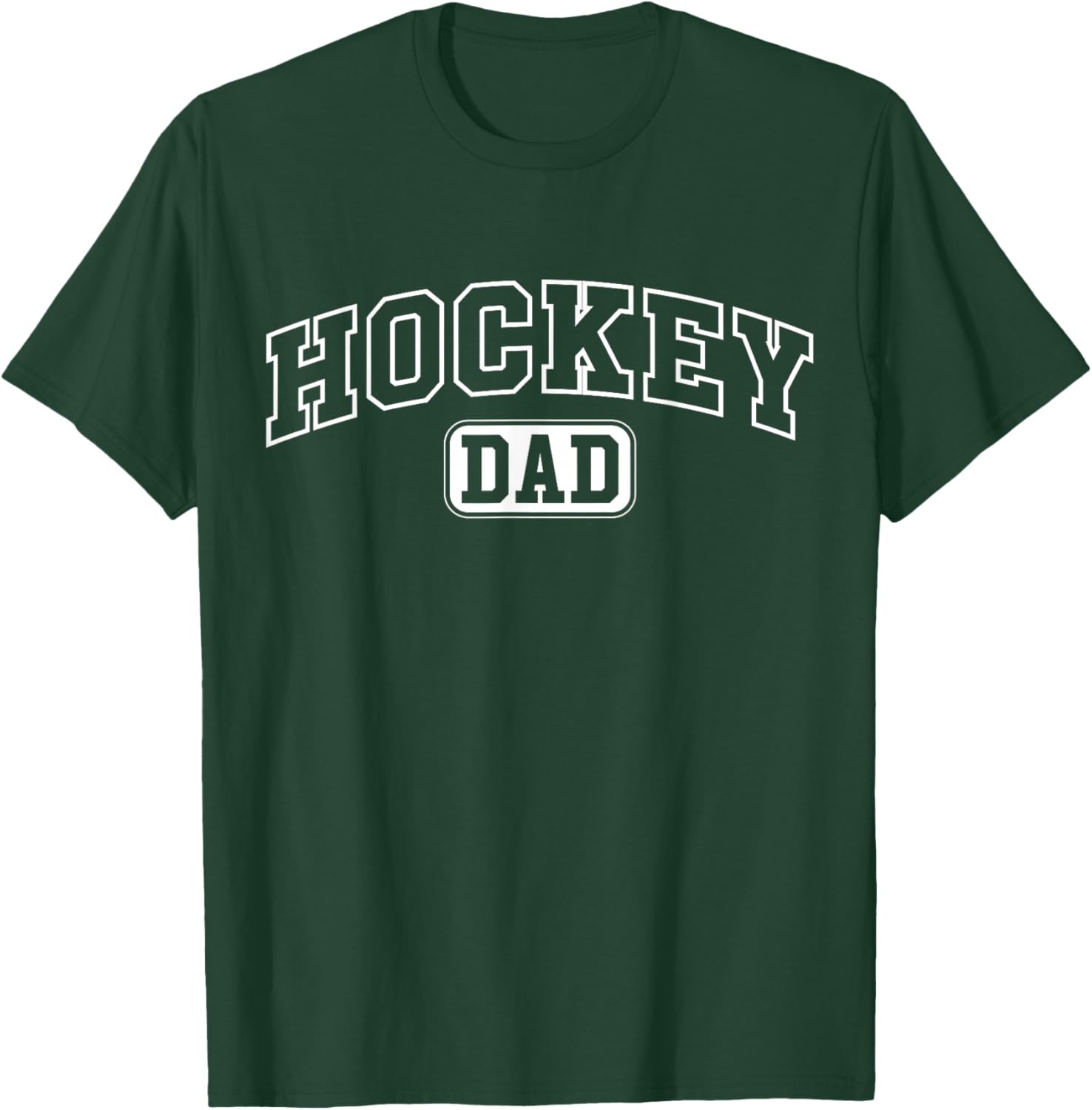 Hockey Dad Funny Athletic Lettering Fathers Day Coach Player T-Shirt - T-Shirt | Forest