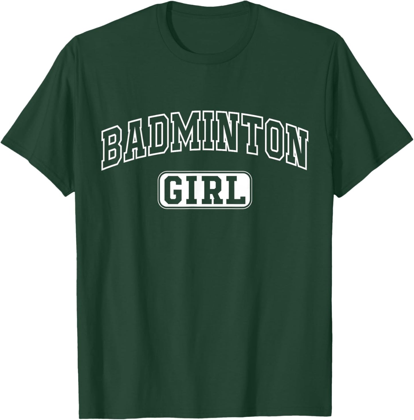 Badminton Girl Funny Athletic Lettering Daughter Youth Kids T-Shirt - T-Shirt | Forest