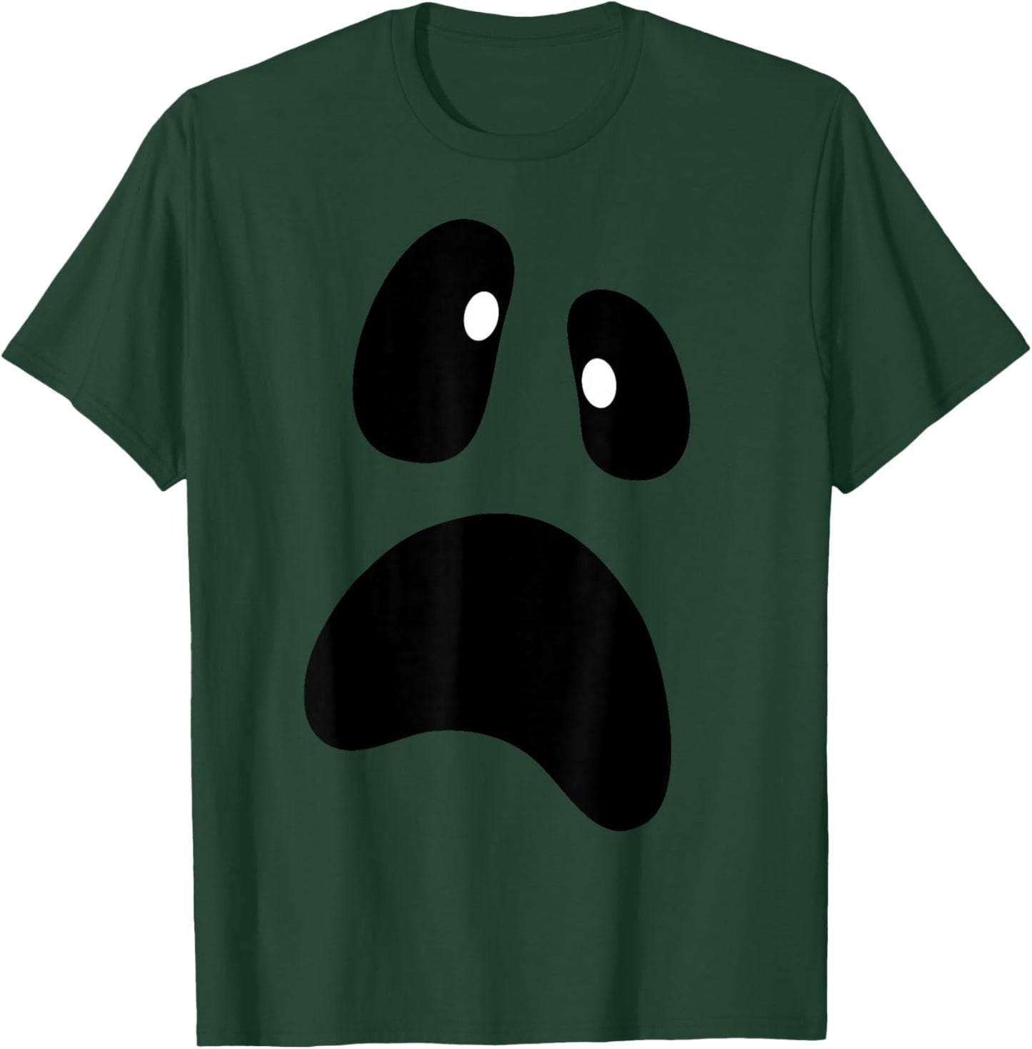 Ghost Silly Face Spooky Halloween Ghost Face Easy Costume T-Shirt - T-Shirt | Forest