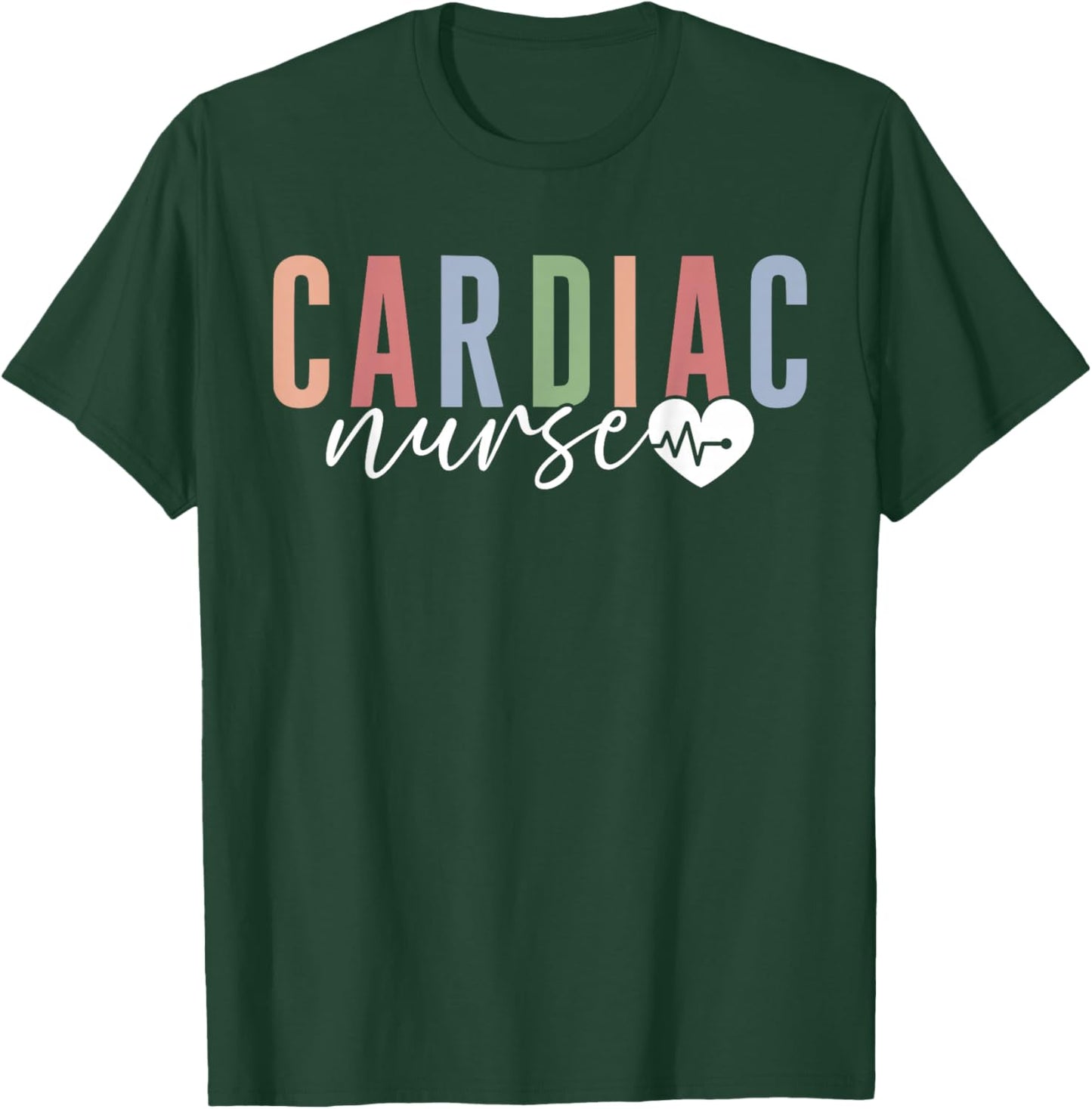 Cardiac Nurse Boho Cardiology Nurse Cardiac Nursing T-Shirt - T-Shirt | Forest