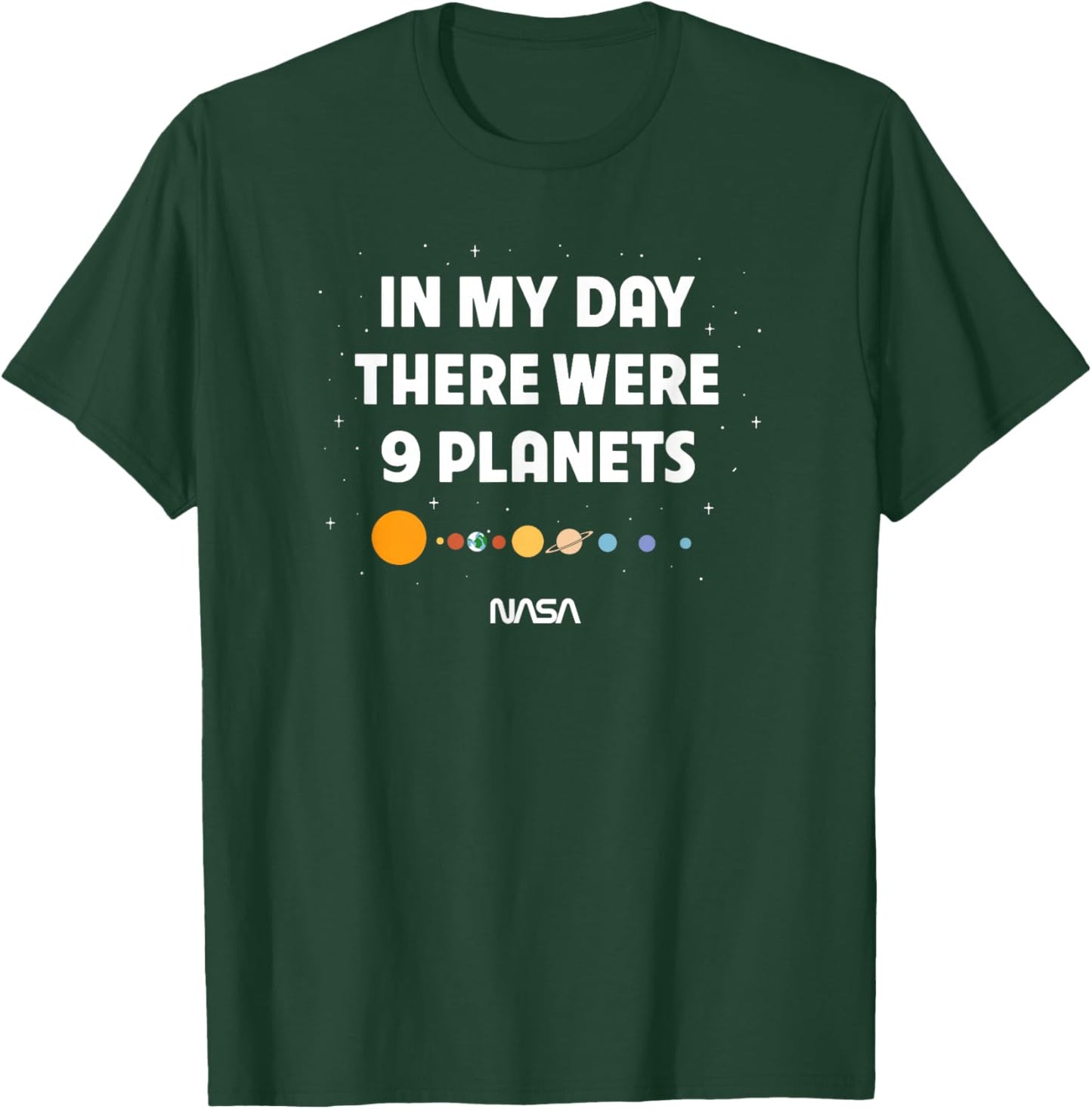 NASA There were Nine Planets Funny Retro Space Science T-Shirt - T-Shirt | Forest