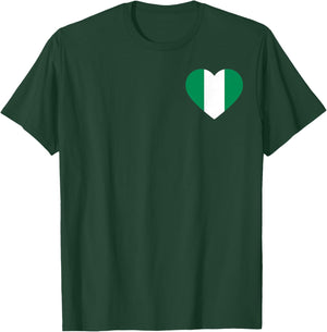 Nigeria Proud Heritage Pocket National Nigerian Flag Roots T-Shirt - T-Shirt | Forest