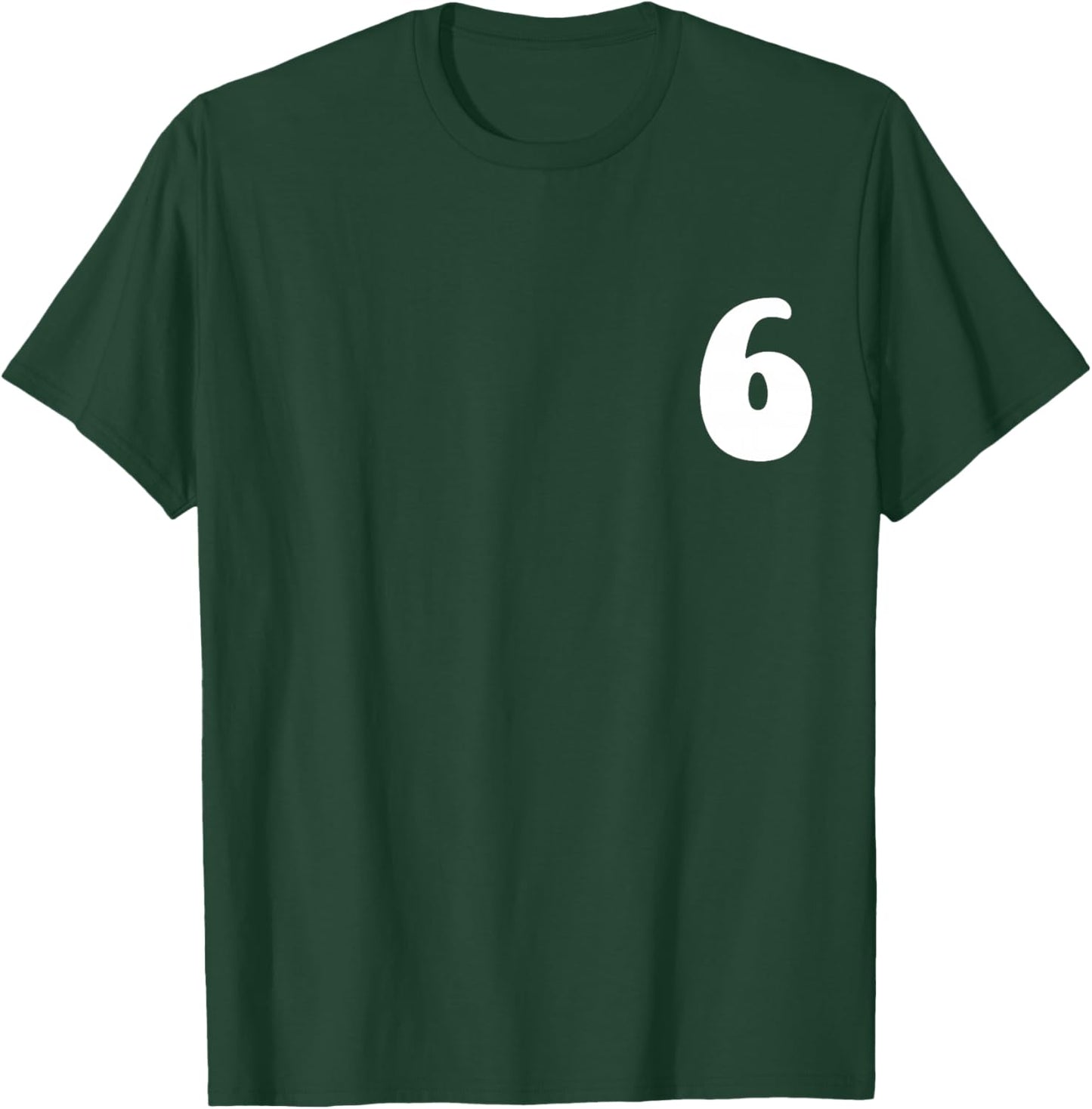 6th Birthday 6 Years Uniform Sports Team Jersey Number 6 T-Shirt - T-Shirt | Forest