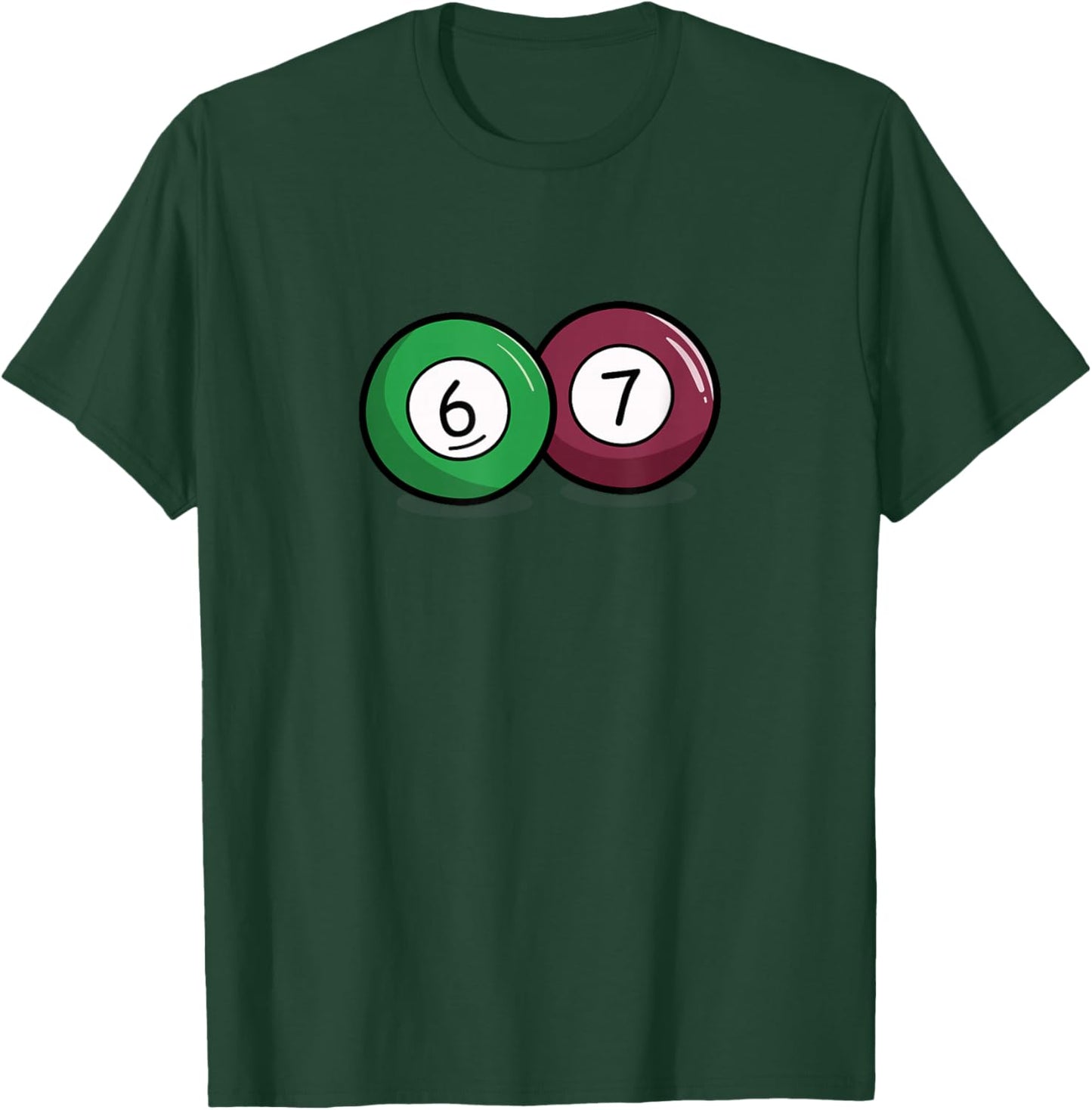 Funny 6 7 Meme Pool Billiard Balls T-Shirt - T-Shirt | Forest
