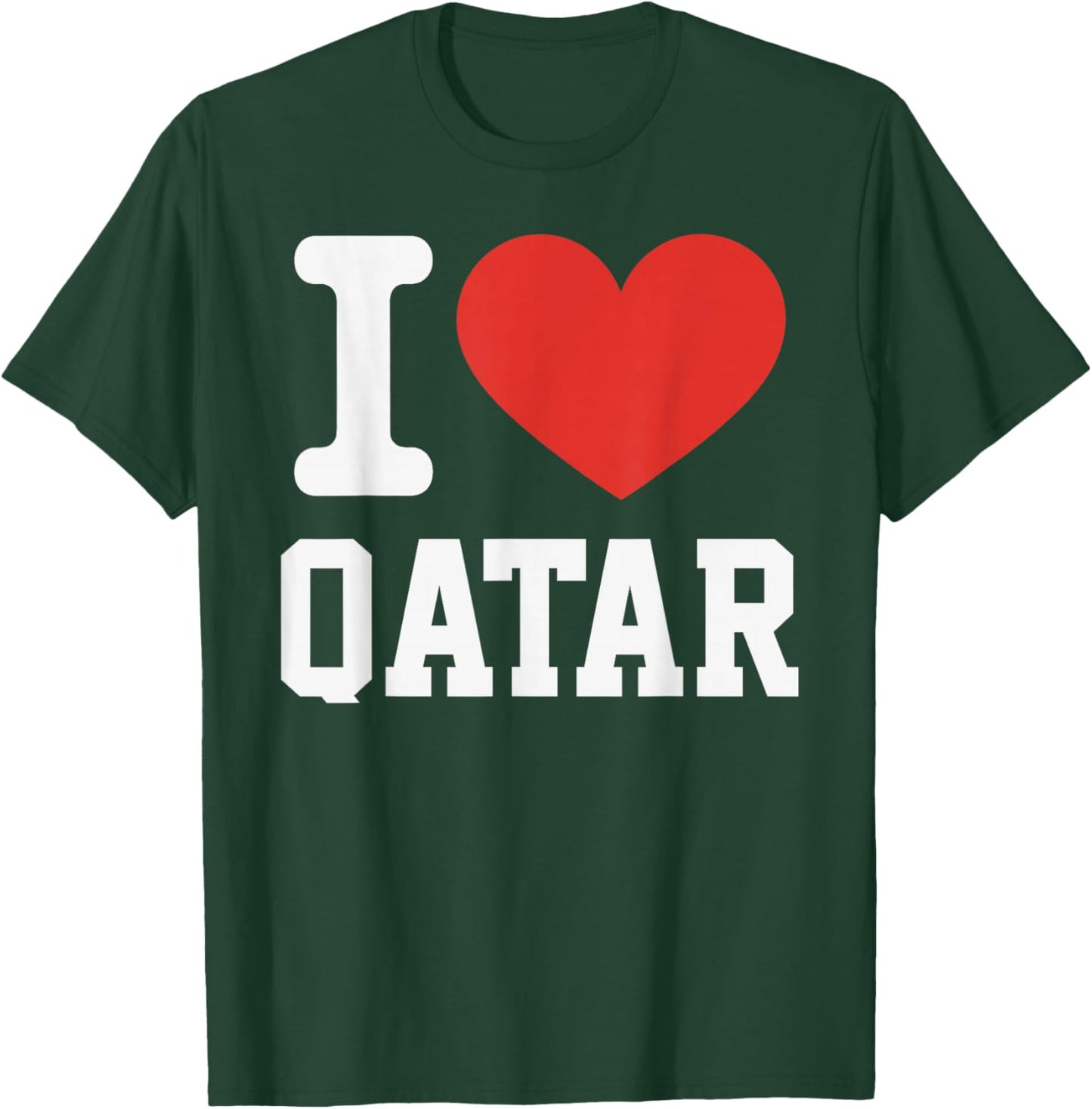 I Love Qatar Heart Souvenir Lovers Pride Travel T-Shirt - T-Shirt | Forest