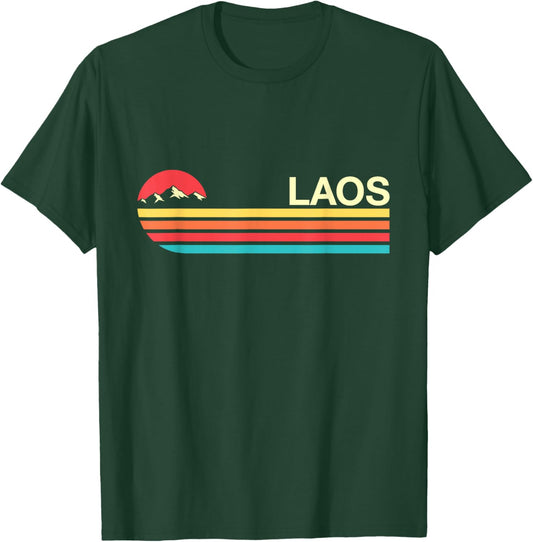 Laos Colorful Vintage Style T-Shirt - T-Shirt | Forest