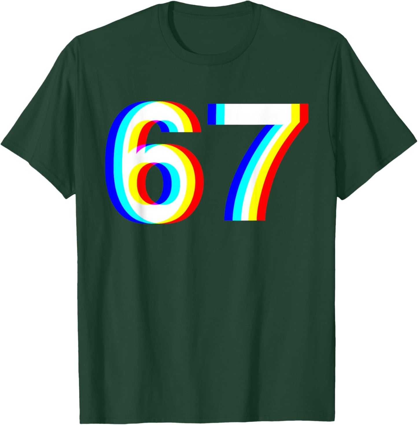 67 Meme Funny Six Seven Retro Trippy Vaporwave EDM 6-7 Slang T-Shirt - T-Shirt | Forest
