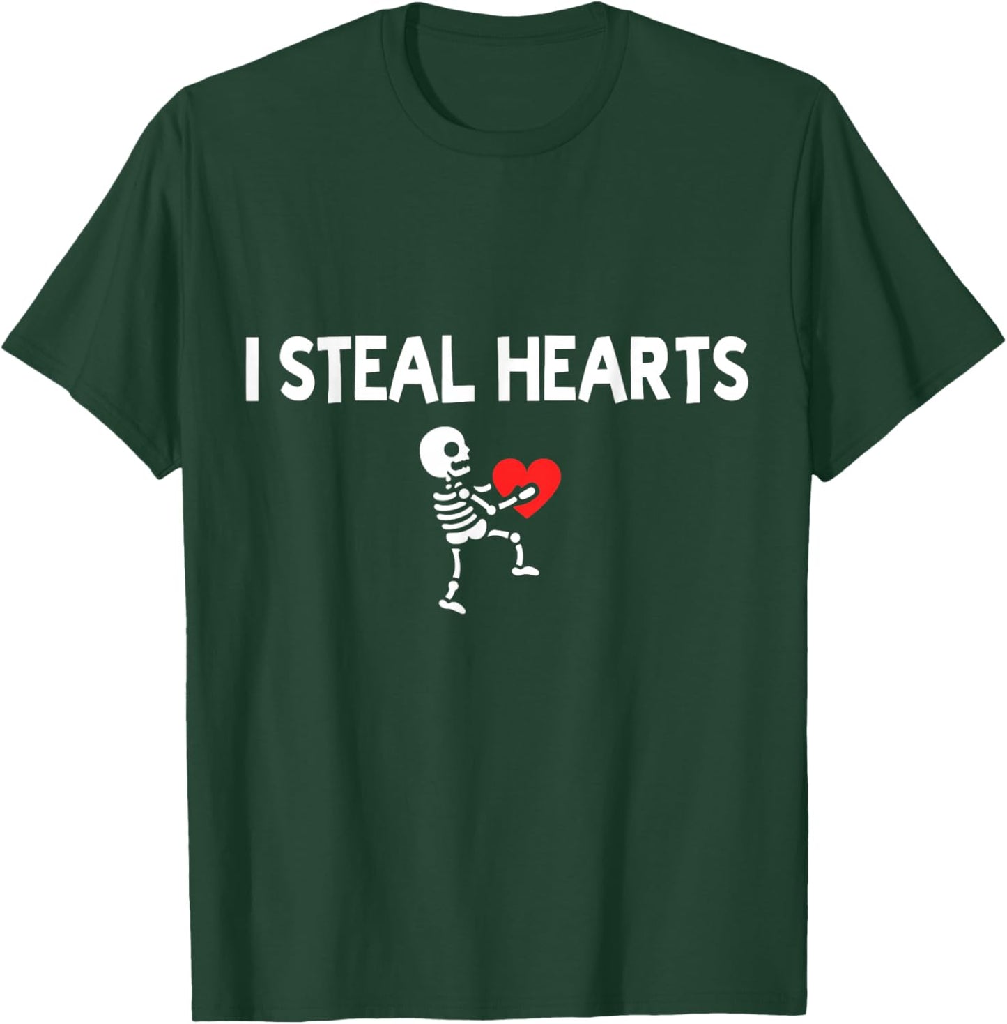 I Steal Hearts Funny Skeleton Valentine Retro T-Shirt - T-Shirt | Forest