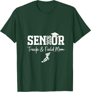 Women's Track & Field Senior Mom Class of 2026 Graduation 26 V-Neck T-Shirt - T-Shirt | Forest