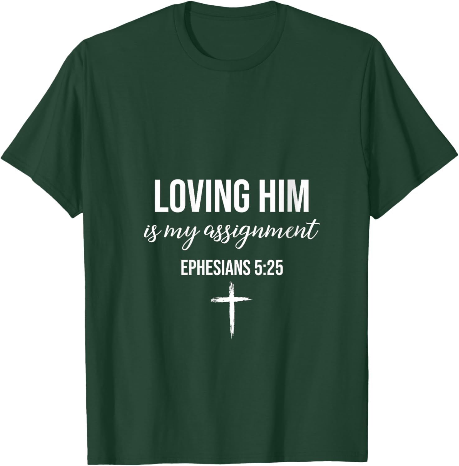Women's Loving Her Loving Him is My Assignment Christian Couple V-Neck T-Shirt - T-Shirt | Forest