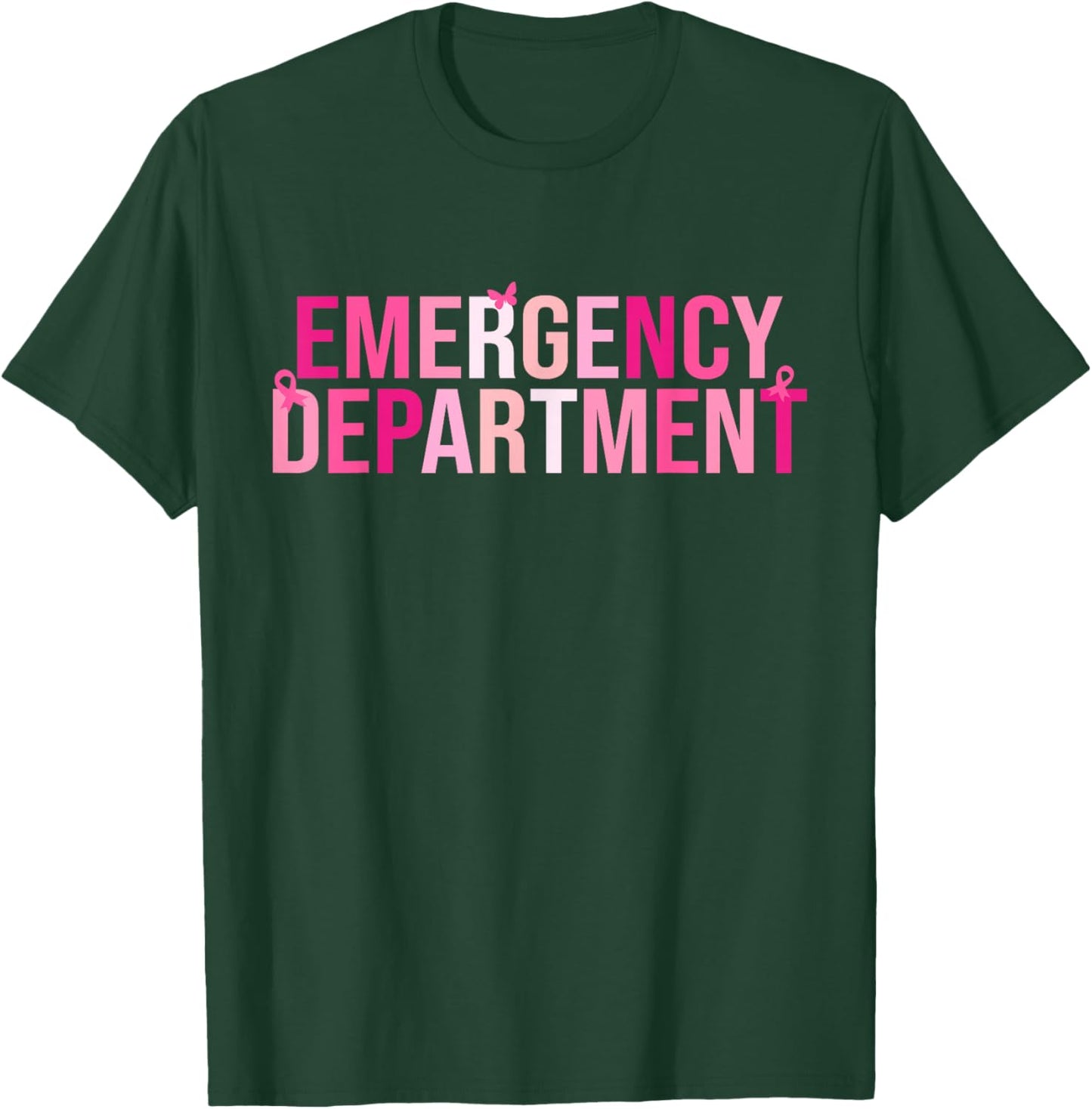 Emergency Department Emergency Room Nurse Breast Cancer T-Shirt - T-Shirt | Forest