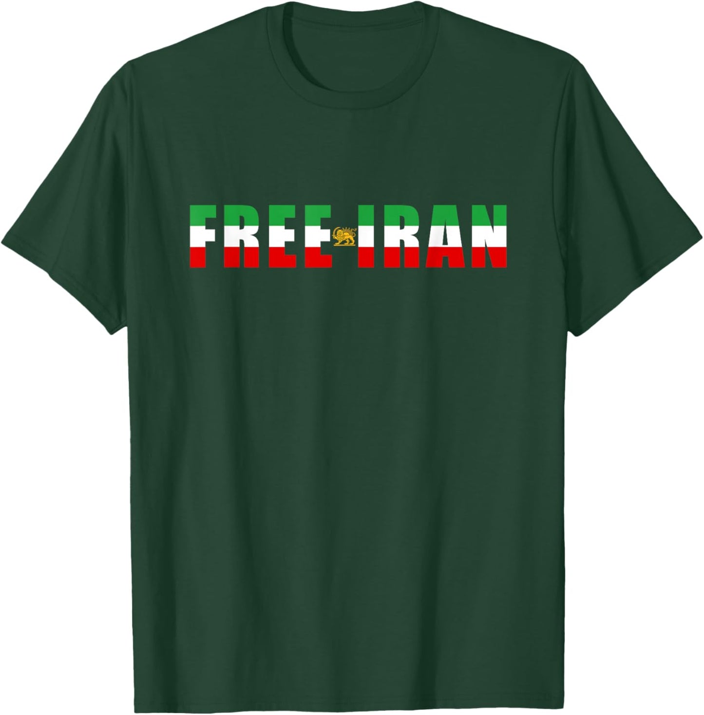 Free Iran – Lion Flag Emblem Historic Heritage Minimal Text T-Shirt - T-Shirt | Forest